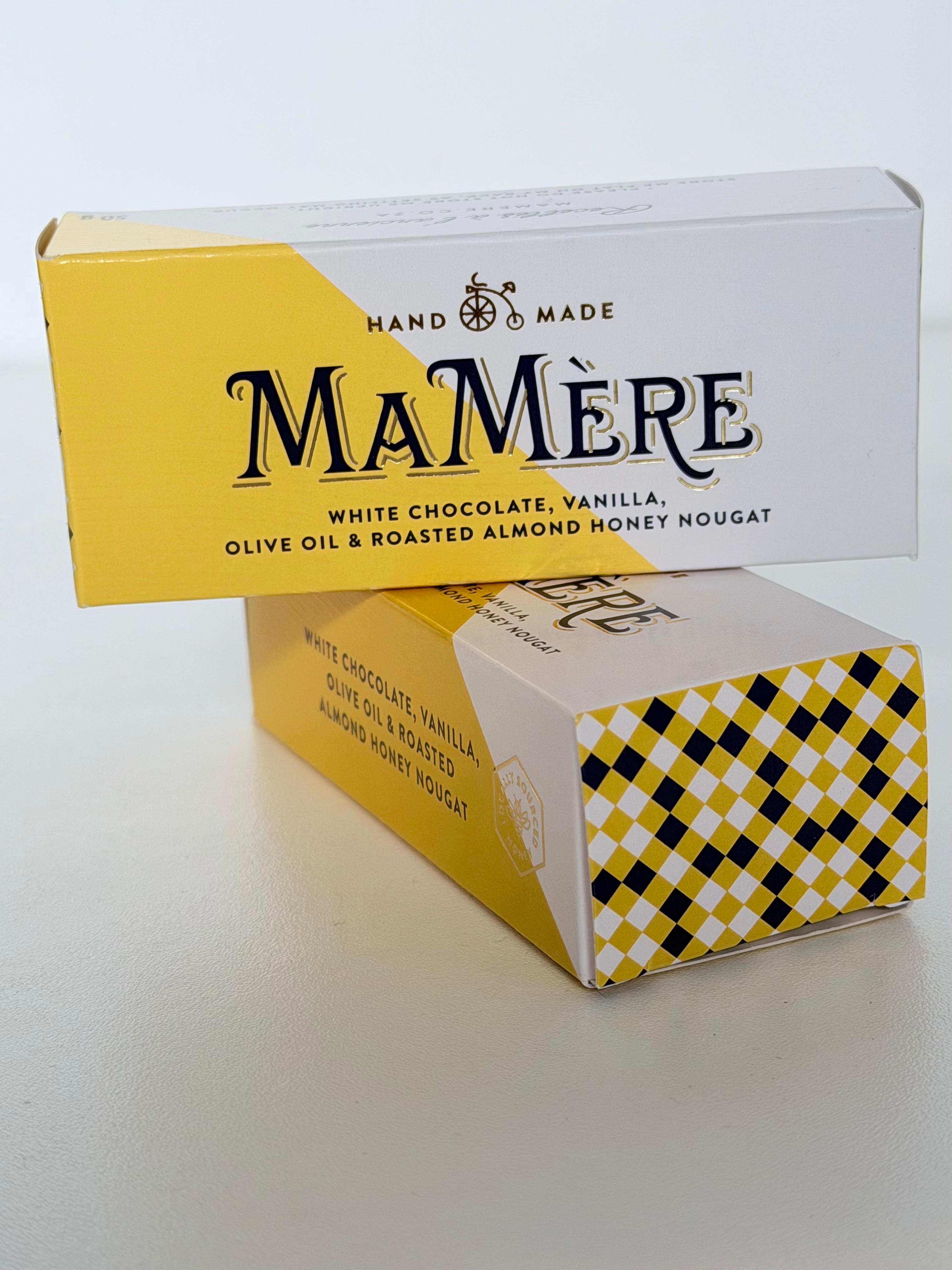 White Chocolate, Vanilla, Olive Oil & Almond Nougat - 50g